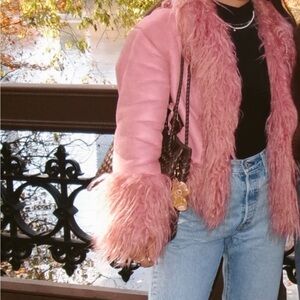 Boohoo Pink Teddy Jacket